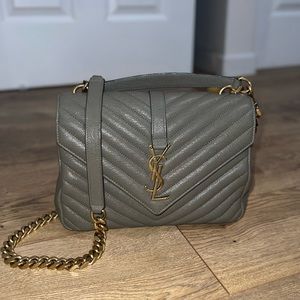 Saint Laurent Medium College Matelassé Leather Shoulder Bag